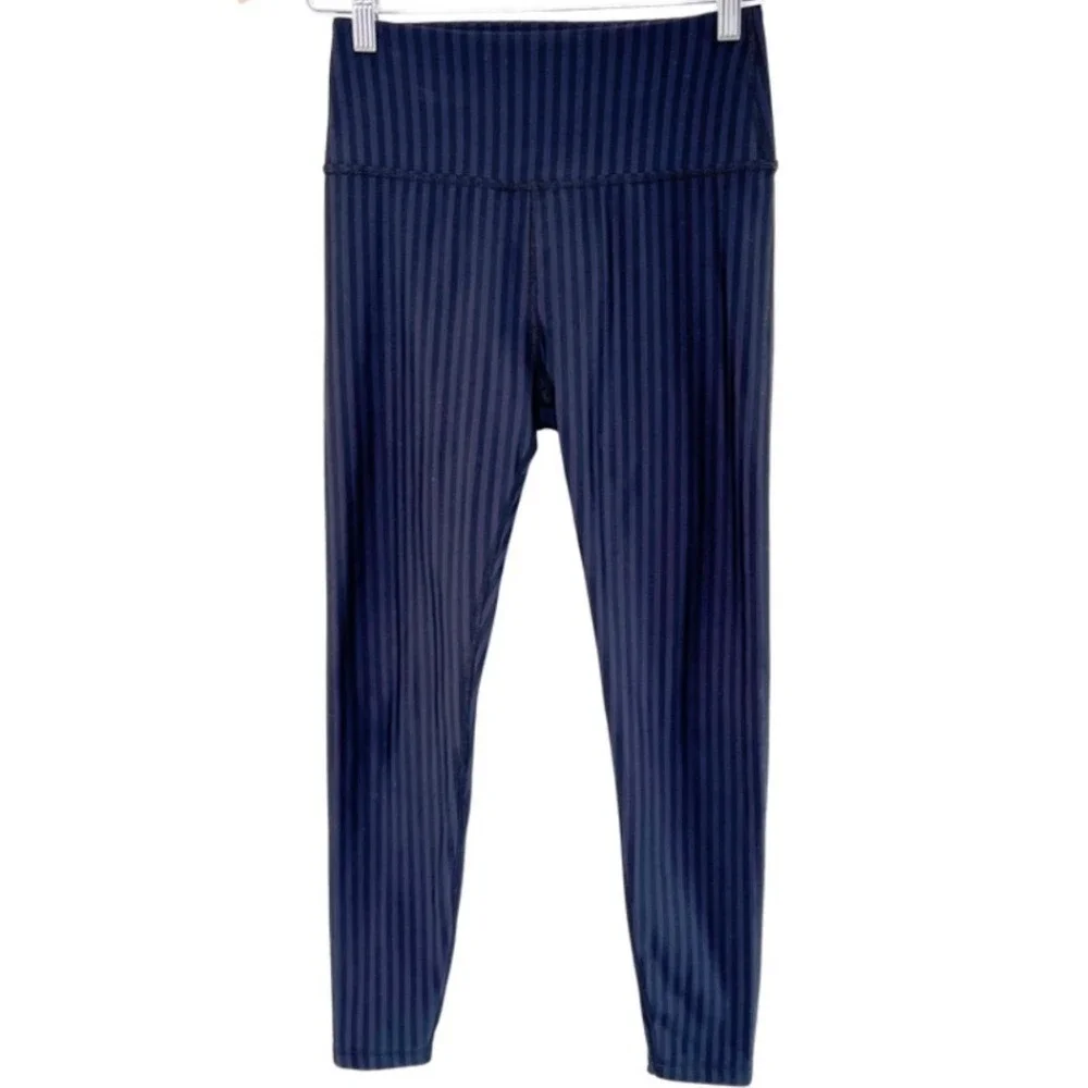 Beyond Yoga Caught In The Midi‎ High Waist Pinstripe Leggings Womens Size Medium
